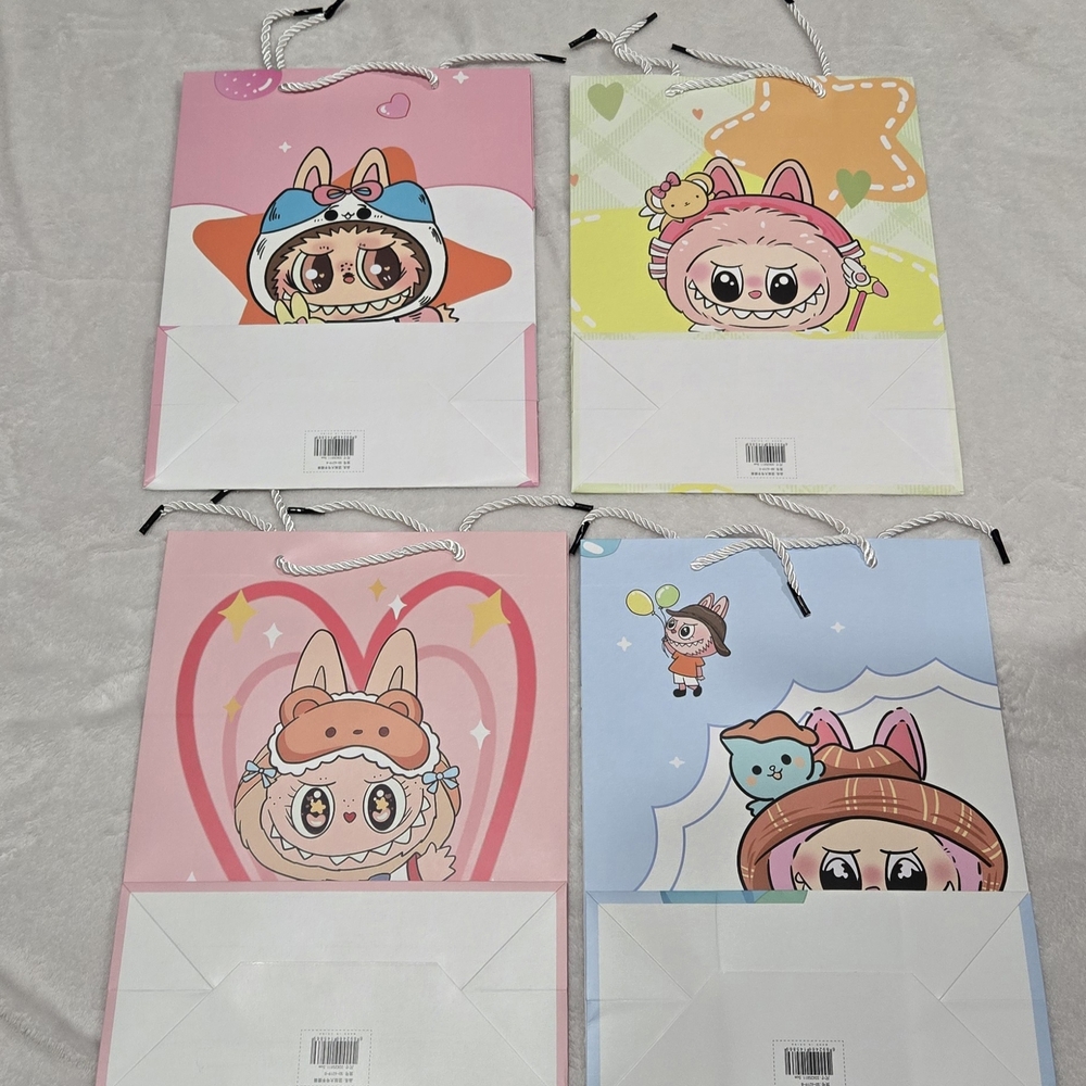 Cute Cartoon Gift Bags - Pink, Yellow, Blue, White - Picture 2 of 3